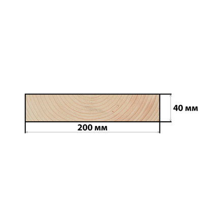 Доска обрезная 40*200*6000 мм, камерной сушки (сорт-1, вл 16±2%), 20 шт/м3