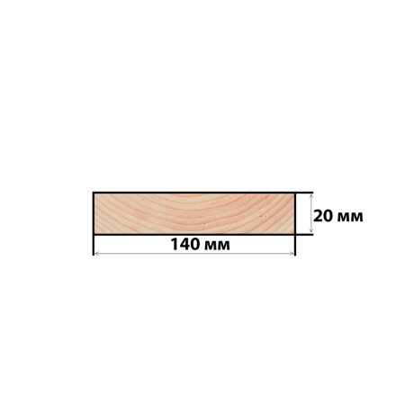 Доска строганная 20*140*6000 мм, камерной сушки (сорт-1, вл 16±2%)