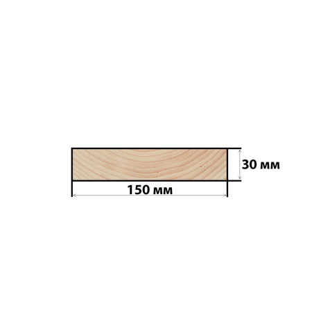 Доска обрезная 30*150*6000 мм, ГОСТ, лиственница, (сорт 1-3), 37 шт/м3