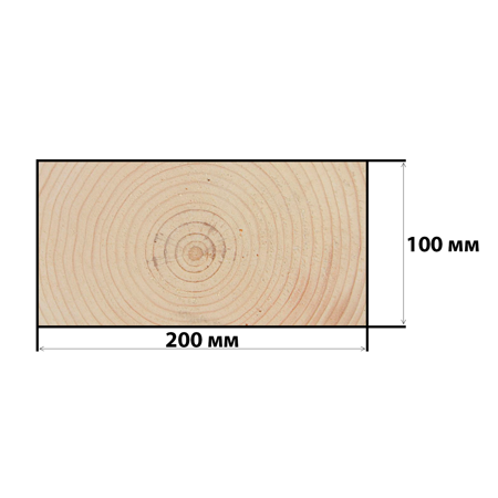 Брус обрезной 100*200*6000 мм, камерной сушки (сорт-1, вл 16±2%), 8 шт/м3