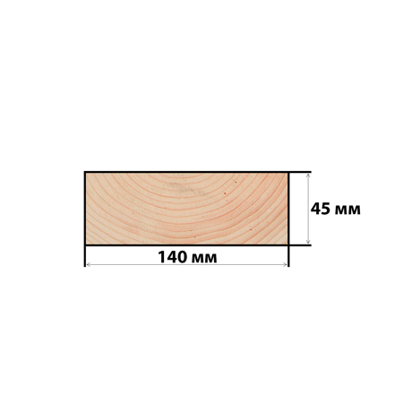 Доска строганная 45*140*6000 мм, камерной сушки (сорт-1, вл 16±2%)