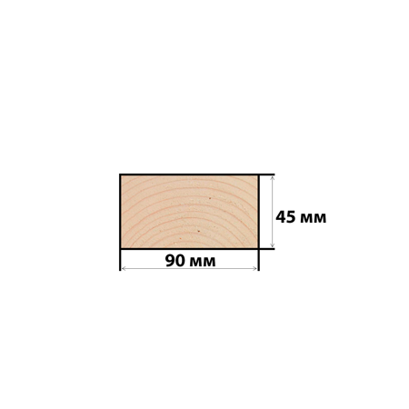 Доска строганная 45*90*6000 мм, камерной сушки (сорт-1, вл 16±2%)